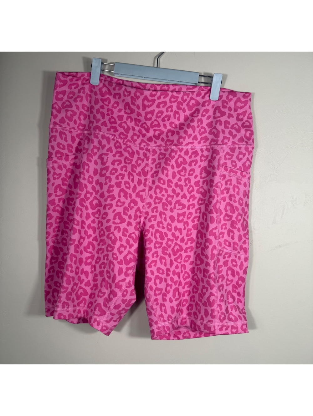 90 Degree by Reflex Pink Leopard 9” Bike Shorts | 2X